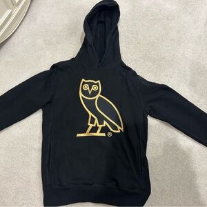 Black Hoodie with Gold Owl Emblem